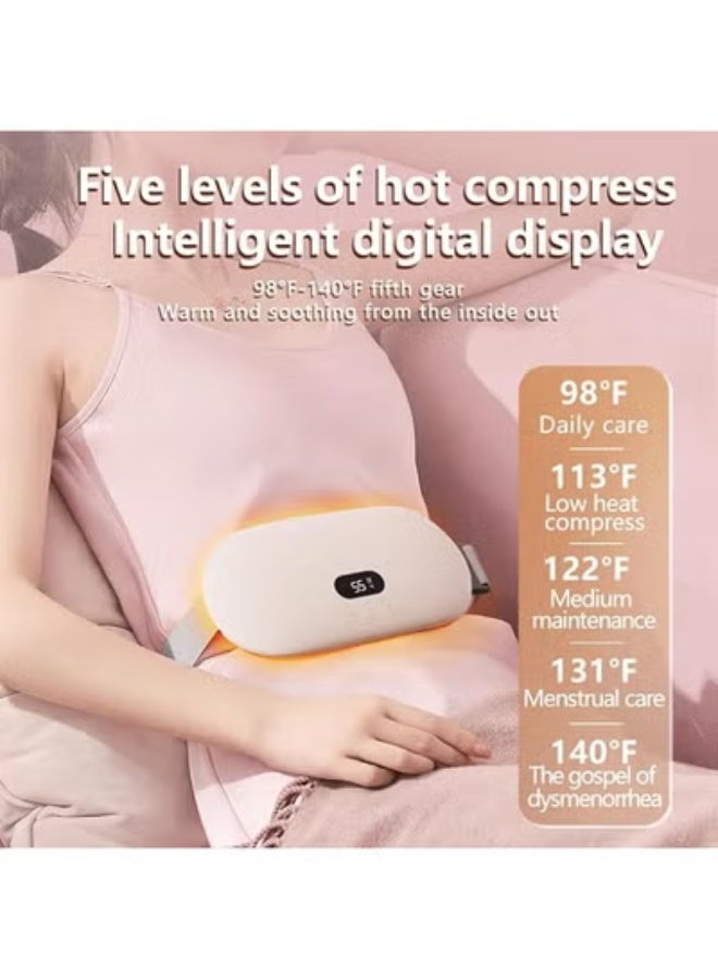 حزام تدفئة وتدليك محمول لتخفيف آلام الدورة الشهرية - جهاز لاسلكي قابل لإعادة الشحن لتدفئة البطن والظهر وتخفيف التشنجات والقولون - Image 2